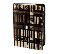 FLGHJNBJN Funda para pasaporte de viaje con estampado tribal de barro africano con bolsillo de almacenamiento para documentos, piel sintética imprescindible para viajes