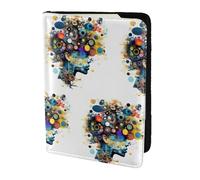FLGHJNBJN Funda para pasaporte de viaje con impresión de cerebro artificial con bolsillo de almacenamiento para documentos, piel sintética imprescindible para viajar