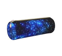 FLGHJNBJN Galaxy Stars - Estuche de piel de grano cruzado ecológico, cremallera suave, soporte cilíndrico de gran capacidad, Gold, Talla única, Tarjetero