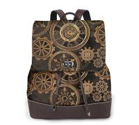FLGHJNBJN Gears Clock Bronze Century - Mochila de piel versátil para mujer, elegante mochila de poliuretano para viajes, universidad, viajes, al aire libre