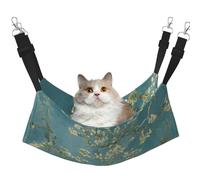 FLGHJNBJN Hamaca acogedora para gatos con diseño de flor de almendro, cama ajustable para mascotas con terciopelo suave para gatos de interior