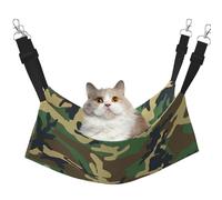 FLGHJNBJN Hamaca de camuflaje militar verde para gatos, cama con percha de ventana, cama ajustable para mascotas con terciopelo suave para gatos de interior