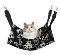 FLGHJNBJN Hamaca de gato con diseño de calavera punk blanca, cama con percha de ventana, cama ajustable para mascotas con terciopelo suave para gatos de interior