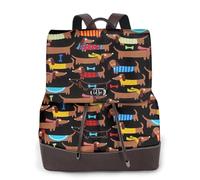 FLGHJNBJN I Love My Dog Dachshunds - Mochila versátil de piel sintética para mujer, elegante mochila de día para viajes, universidad, viajes, al aire libre