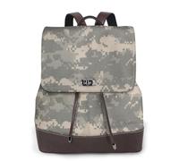FLGHJNBJN Mochila de cuero versátil de camuflaje digital militar para mujer, elegante mochila de poliuretano para viajes, universidad, viajes, al aire libre