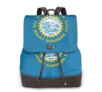 FLGHJNBJN Mochila versátil de piel sintética con la bandera de Dakota del Sur para mujer, elegante mochila de día para viajes, universidad, viajes, al aire libre