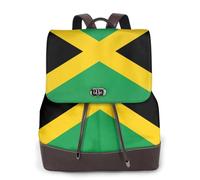 FLGHJNBJN Mochila versátil de piel sintética con la bandera de Jamaica para mujer, elegante mochila de día para viajes, universidad, viajes, al aire libre