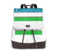 FLGHJNBJN Mochila versátil de piel sintética con la bandera de la República de Uzbekistán para mujer, elegante mochila de poliuretano para viajes, universidad, viajes, al aire libre