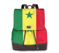 FLGHJNBJN Mochila versátil de piel sintética con la bandera de Senegal para mujer, elegante mochila de día para viajes, universidad, viajes, al aire libre