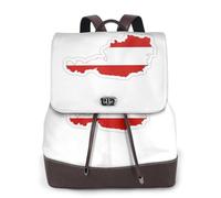 FLGHJNBJN Mochila versátil de piel sintética con mapa de la bandera austriaca para mujer, elegante mochila de día para viajes, universidad, viajes, al aire libre