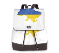 FLGHJNBJN Mochila versátil de piel sintética con mapa de la bandera de Ucrania para mujer, elegante mochila de día para viajes, universidad, viajes, al aire libre