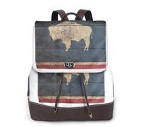 FLGHJNBJN Mochila versátil de piel sintética con mapa de la bandera del estado de Wyoming para mujer, elegante mochila de poliuretano para viajes, universidad, viajes, al aire libre