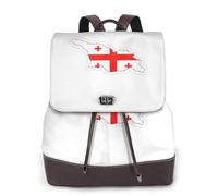 FLGHJNBJN Mochila versátil de piel sintética para mujer, diseño de mapa de la bandera de Georgia para viajes, universidad, viajes, al aire libre