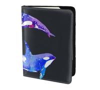 FLGHJNBJN Orca Killer Whale Print - Funda para pasaporte de viaje con bolsillo de almacenamiento para documentos, piel sintética imprescindible para viajar