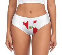 FLGHJNBJN Ropa interior hipster para mujer, diseño de mapa de la bandera de Perú, lavable, no encoge, ajuste para uso diario, XS a 4XL, Negro, S