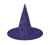 FLGHJNBJN Sombrero de bruja con estampado de mansión embrujada, sombrero de bruja de Halloween, accesorio de disfraz de bruja para Halloween, cosplay, fiesta, vacaciones