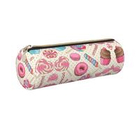 FLGHJNBJN Sweet Lollipop Cupcake - Estuche de piel de grano cruzado ecológico, cremallera suave, soporte cilíndrico de gran capacidad, Gold, Talla única, Tarjetero