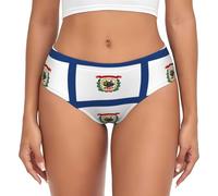 FLGHJNBJN West Virginia State Flag - Ropa interior hipster para mujer, lavable, no encoge, ajuste para uso diario, XS a 4XL, Negro, M