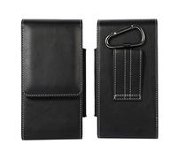 FLHTZS Funda Universal para teléfono,Estuche de Cuero con Clip para cinturón,riñonera Vertical para:iPhone 13/14/15/16/Plus/Pro/Max/XR/XS/X,Samsung S22/S23/S24/Plus/Ultra/A53 (6,7" Negro 6166)