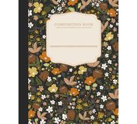 Flicker + Wish Watercolor Golden Blooms College Ruled Composition Notebook - 9.75 x 7.5 Journal with 160 Lined Pages - Notebooks for School Supplies, Home & Office - Made in USA