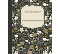 Flicker + Wish Watercolor Night Blooms College Ruled Composition Notebook - 9.75 x 7.5 JourAXCnal with 160 Lined Pages - Notebooks for School Supplies, Home & Office - Made in USA