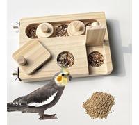 FlidRunest Alimentador de Madera para pájaros, Juguetes de Inteligencia de Entrenamiento Que reducen el aburrimiento para Loros, periquitos, cacatúas, Conures, Caique, cacatúa, Gris Africano,
