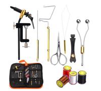 Fliegenfischer-Werkzeugset, juego de encuadernación - Tragbares Angelwerkzeug-aus Metal für die Fliegenherstellung - Multifuncional Robustes Köderherstellungsset Fliegenfischen mit Aufbewahrungst