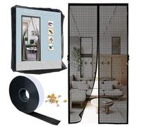 Fliegengitter Cortina magnética para puerta de balcón de 165 x 205 cm, protección contra insectos, ideal para madera, hierro, aluminio, puertas de balcón, cierre automático, adsorción magnética, el