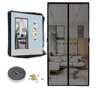Fliegengitter Mosquitera magnética para puerta, cortina magnética de 115 x 195 cm, juego de actualización magnética, protección contra insectos, se expande a 4 cm en cada lado para puerta de balcón o