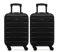 Flight Knight ABS 2 Tamanos Maleta Ligera Compatible con Vueiling, Iberia, RyanAir, Easyjet, Air Nostrum, Air Europa Entre Muchas Otras! Maleta De Mano 55x35x20 cm Maletas De Viaje Grandes 4 Ruedas