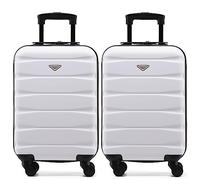 Flight Knight ABS 2 Tamanos Maleta Ligera Compatible con Vueiling, Iberia, RyanAir, Easyjet, Air Nostrum, Air Europa Entre Muchas Otras! Maleta De Mano 55x35x20 cm Maletas De Viaje Grandes 4 Ruedas