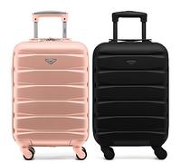 Flight Knight ABS 2 Tamanos Maleta Ligera Compatible con Vueiling, Iberia, RyanAir, Easyjet, Air Nostrum, Air Europa Entre Muchas Otras! Maleta De Mano 55x35x20 cm Maletas De Viaje Grandes 4 Ruedas