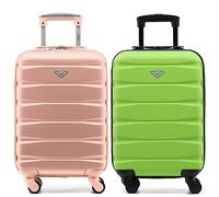 Flight Knight ABS 2 Tamanos Maleta Ligera Compatible con Vueiling, Iberia, RyanAir, Easyjet, Air Nostrum, Air Europa Entre Muchas Otras! Maleta De Mano 55x35x20 cm Maletas De Viaje Grandes 4 Ruedas