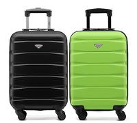 Flight Knight ABS 2 Tamanos Maleta Ligera Compatible con Vueiling, Iberia, RyanAir, Easyjet, Air Nostrum, Air Europa Entre Muchas Otras! Maleta De Mano 55x35x20 cm Maletas De Viaje Grandes 4 Ruedas