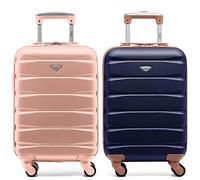 Flight Knight ABS 2 Tamanos Maleta Ligera Compatible con Vueiling, Iberia, RyanAir, Easyjet, Air Nostrum, Air Europa Entre Muchas Otras! Maleta De Mano 55x35x20 cm Maletas De Viaje Grandes 4 Ruedas