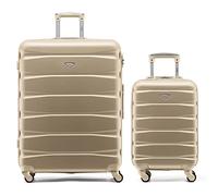 Flight Knight ABS 3 Tamanos Maleta Ligera Compatible con Vueiling, Iberia, RyanAir, Easyjet, Air Nostrum, Air Europa Entre Muchas Otras! Maleta De Mano 55x35x20 cm Maletas De Viaje Grandes 4 Ruedas