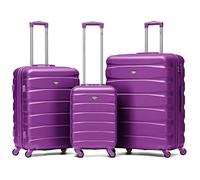 Flight Knight ABS 3 Tamanos Maleta Ligera Compatible con Vueiling, Iberia, RyanAir, Easyjet, Air Nostrum, Air Europa Entre Muchas Otras! Maleta De Mano 55x35x20 cm Maletas De Viaje Grandes 4 Ruedas