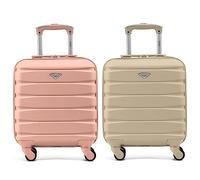 Flight Knight Juego de 2 Estuche Rigido De Abs Ligero De 4 Ruedas Maletas Equipaje De Mano De Cabina Incluido Easyjet Y Tamano Maximo para Vueling Y Wizz Air 40x30x20cm