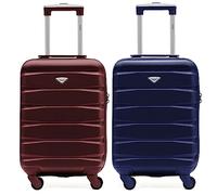 Flight Knight Juego de 2 Maleta Rigida Ligera de 4 Ruedas, Equipaje de Mano de Cabina Aprobado para Mas de 100 Aerolineas Incluidas British Airways, easyJet, Jet2 & Wizz 55x35x20cm - Cerradura TSA