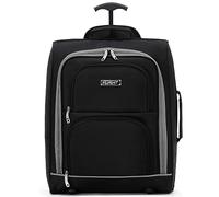 Flight Knight Maleta de cabina easyJet Ryanair Aprobada 2 ruedas, bolsa ligera ideal para viajes en avión 55x35x20cm, negro / gris, 45x36x20cm