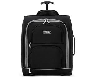 Flight Knight Maleta de cabina easyJet Ryanair Aprobada 2 ruedas, bolsa ligera ideal para viajes en avión 55x35x20cm, negro / gris, 45x36x20cm