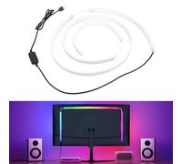 Flight LED de Computadora para Pantallas de 49 Pulgadas, Luces de Tiras LED de 107 Piezas Sincronizadas a Pantalla y Música, 3 Modos de Iluminación, Luz de Fondo de RGB Detrás