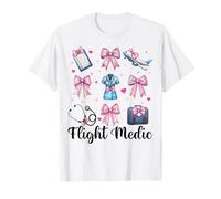 Flight Medic, Enfermera de Vuelo, paramédica, niña, mamá, Coqueta, Lazo Camiseta