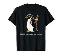 Flight Was Never an Option Funny Penguin with Knife Camiseta