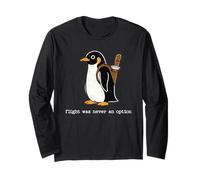Flight Was Never an Option Funny Penguin with Knife Manga Larga