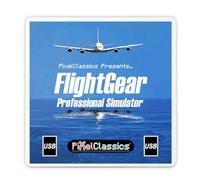 FlightGear Flight Simulator 2025 Edición Deluxe en memoria USB | Simulador de Vuelo | 600 Aviones + 1000 Libreas + 20000 Aeropuertos | Escenarios globales completos | PC Windows 11, 10 y Mac