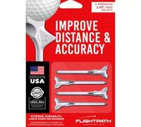 Flightpath Clavos de Golf Premium para Hombres y Mujeres, Plástico Resistente y Fáciles de Clavar en Cualquier Terreno, Compatibles con Todos los Drivers y Maderas Estándar - Blanco - 4 Tees x 2,75"