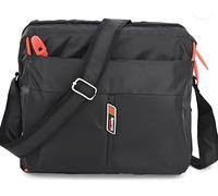 Flikker: Elegante bolsa cruzada resistente al agua para hombres y mujeres, bolsa de viaje de cuero de un lado, bolsa lateral para hombre, bolsa de hombro, bolsa de dinero en efectivo, negro, Regular