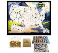 flinelife Mapa de parques nacionales con alfileres de madera de pino, tamaño grande, 16 x 12 pulgadas, mapa de corcho de lista de cubos del parque nacional, perfecto para los amantes de los parques