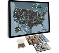 flinelife Mapa de parques nacionales con chinchetas, 12 x 10 pulgadas, lista de verificación de seguimiento de mapas del parque nacional, perfecto para los amantes de los parques nacionales